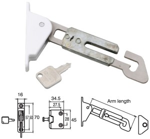 Res-lok face fix locking hold open restrictor