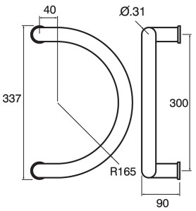 Half Moon Handle Dimensions